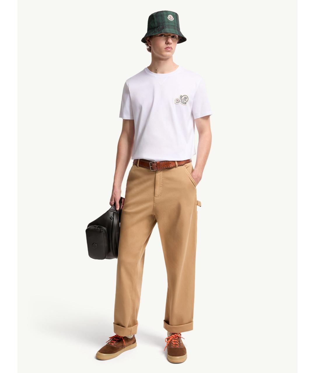 MONCLER Белая хлопковая футболка, фото 2