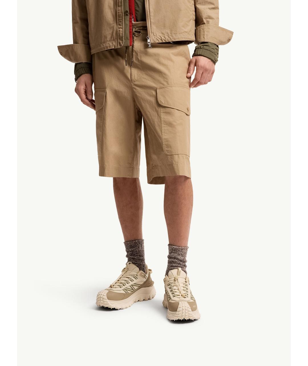 MONCLER Бежевые синтетические низкие кроссовки / кеды, фото 2