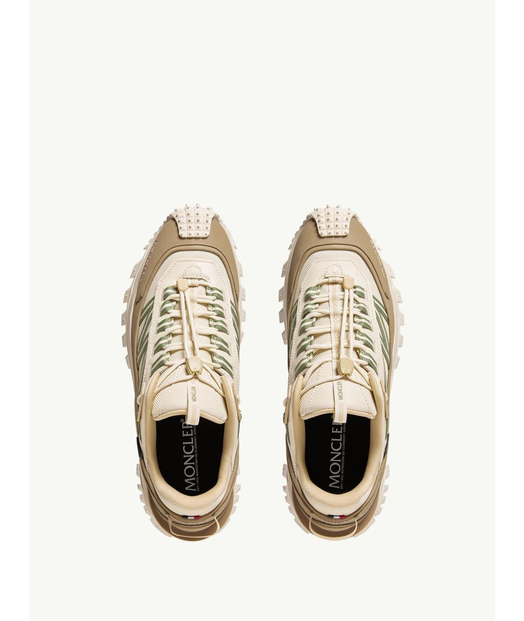 MONCLER Бежевые синтетические низкие кроссовки / кеды, фото 6