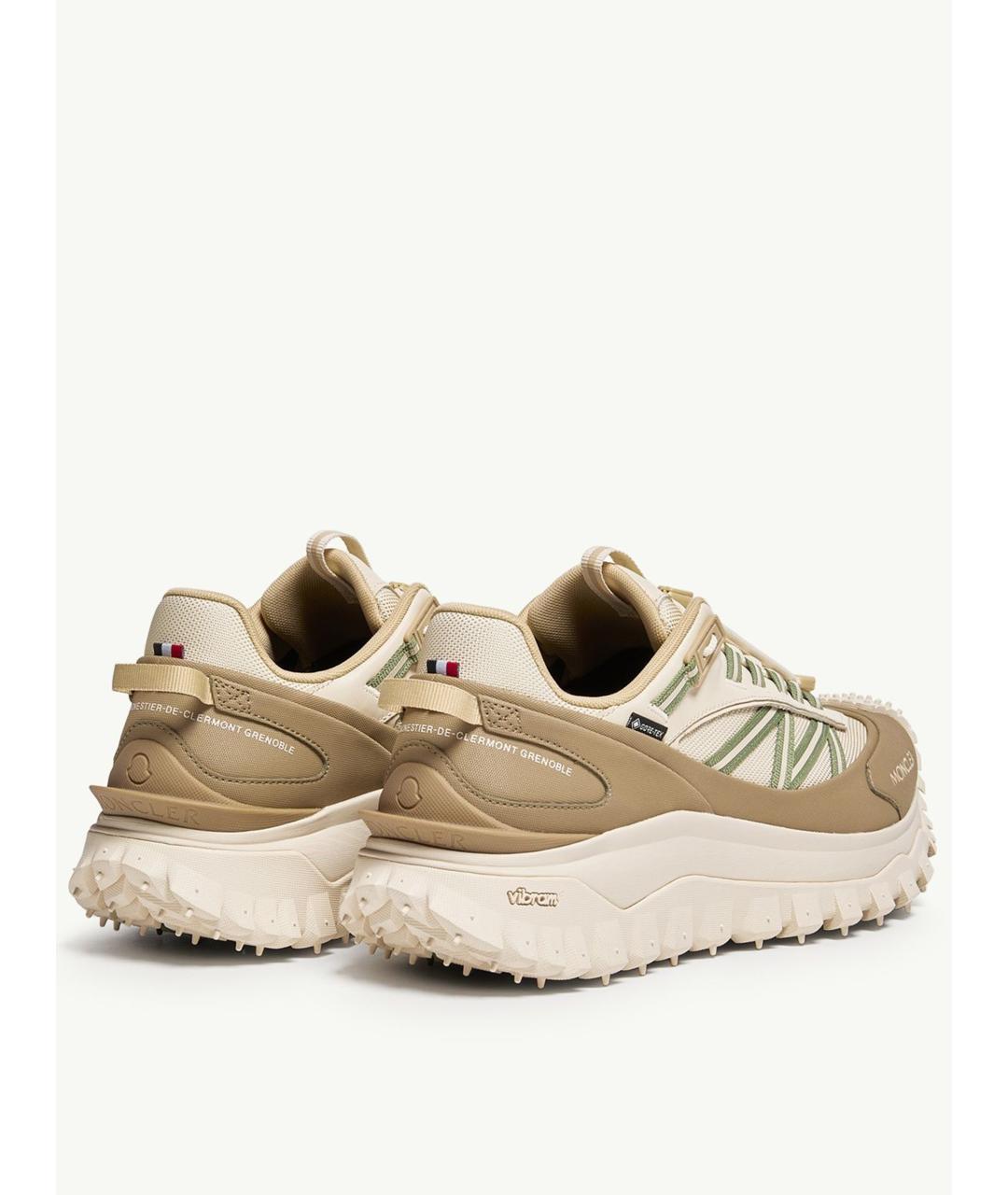 MONCLER Бежевые синтетические низкие кроссовки / кеды, фото 5