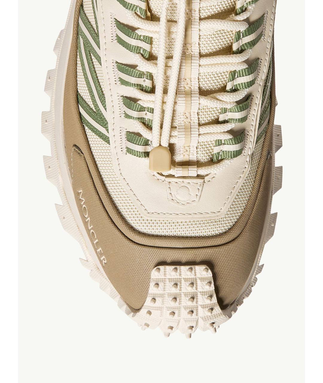 MONCLER Бежевые синтетические низкие кроссовки / кеды, фото 3