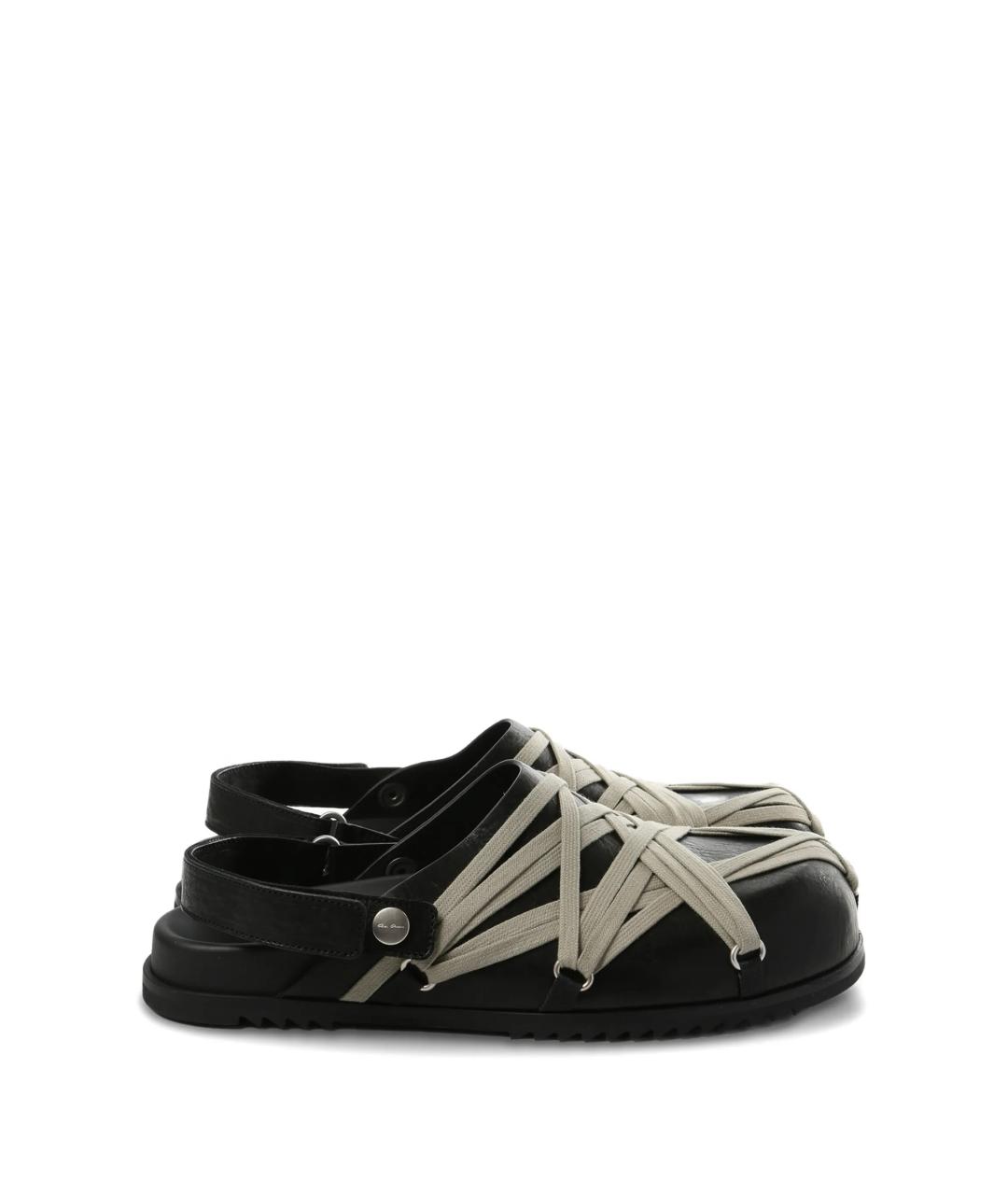 RICK OWENS Черные кожаные сандалии, фото 1