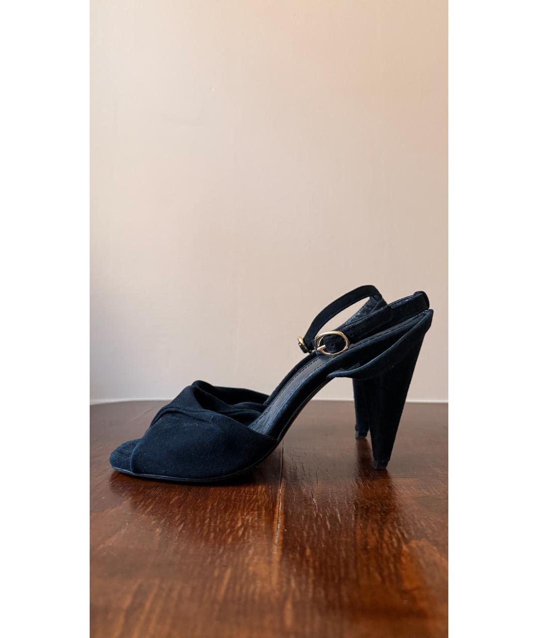 MAJE Черные замшевые босоножки, фото 7