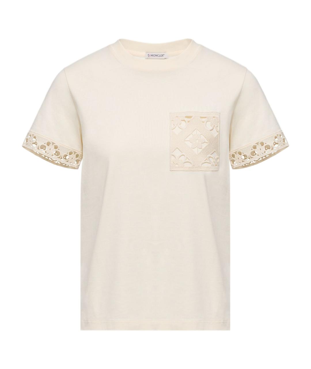 MONCLER Белая хлопковая футболка, фото 1