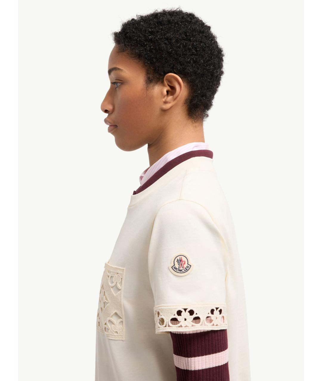 MONCLER Белая хлопковая футболка, фото 3