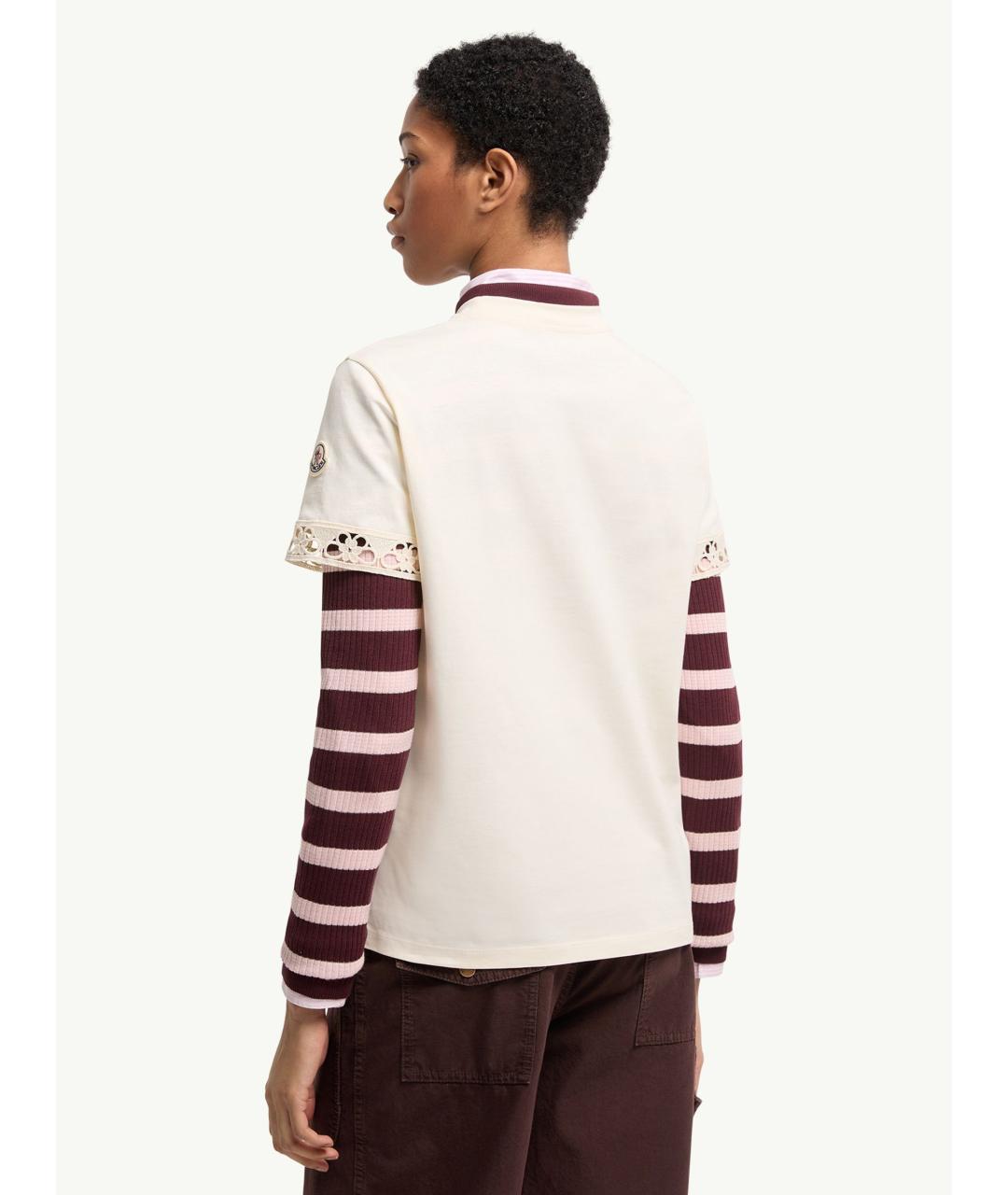 MONCLER Белая хлопковая футболка, фото 5