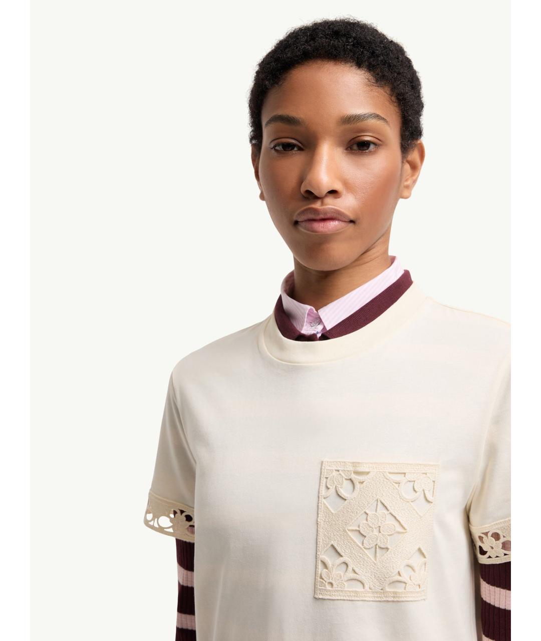 MONCLER Белая хлопковая футболка, фото 6