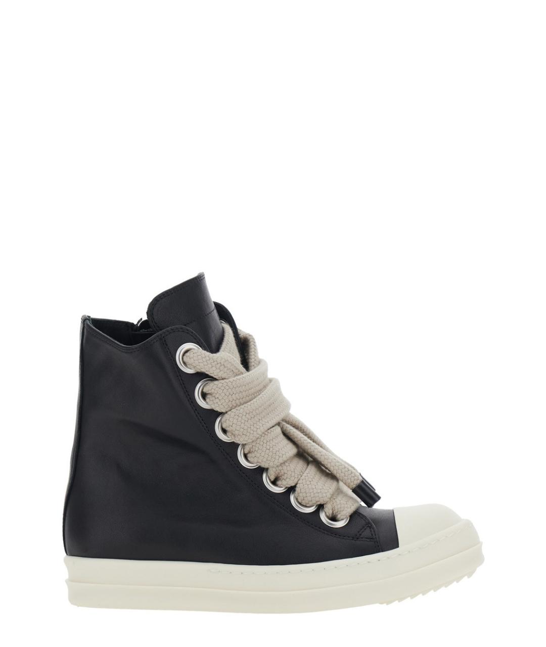 RICK OWENS Черные кожаные кроссовки, фото 1