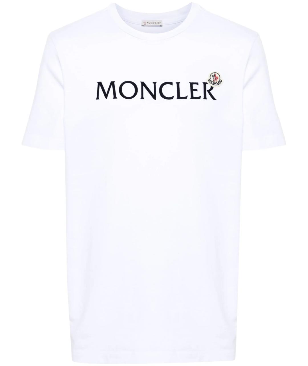 MONCLER Белая хлопковая футболка, фото 1