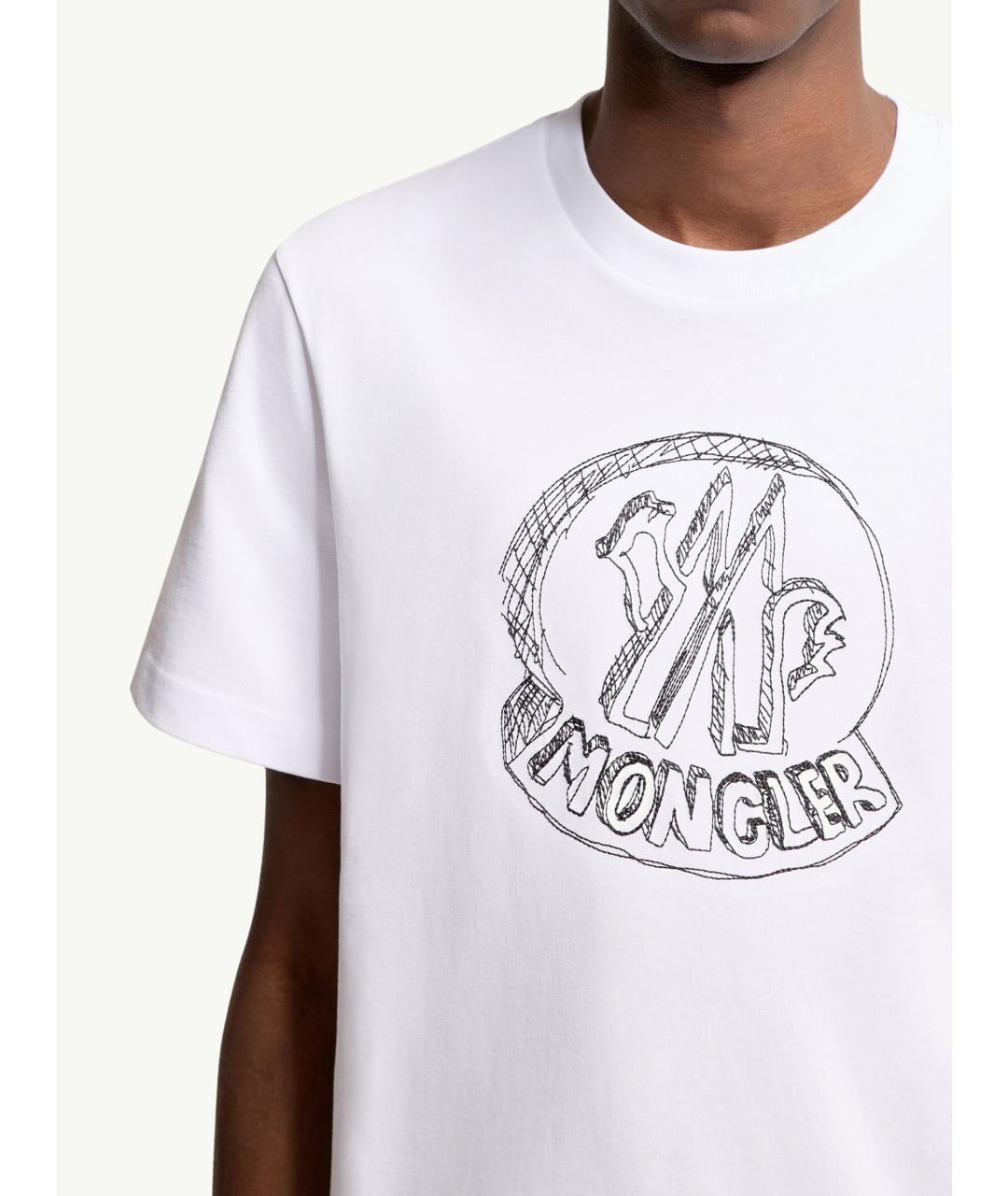 MONCLER Белая хлопковая футболка, фото 6
