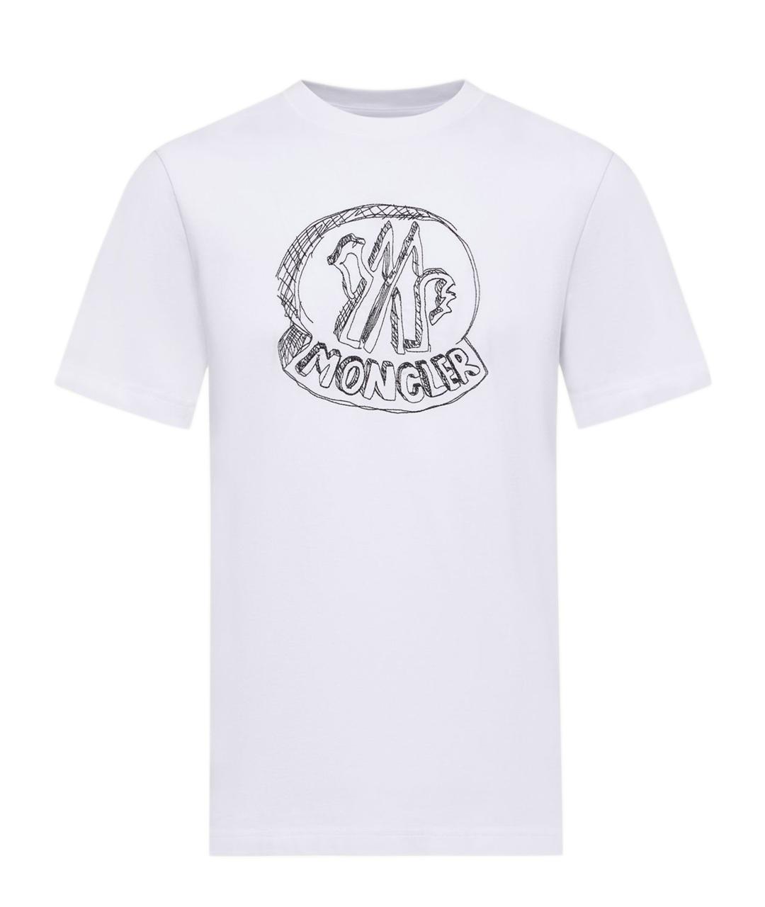 MONCLER Белая хлопковая футболка, фото 1