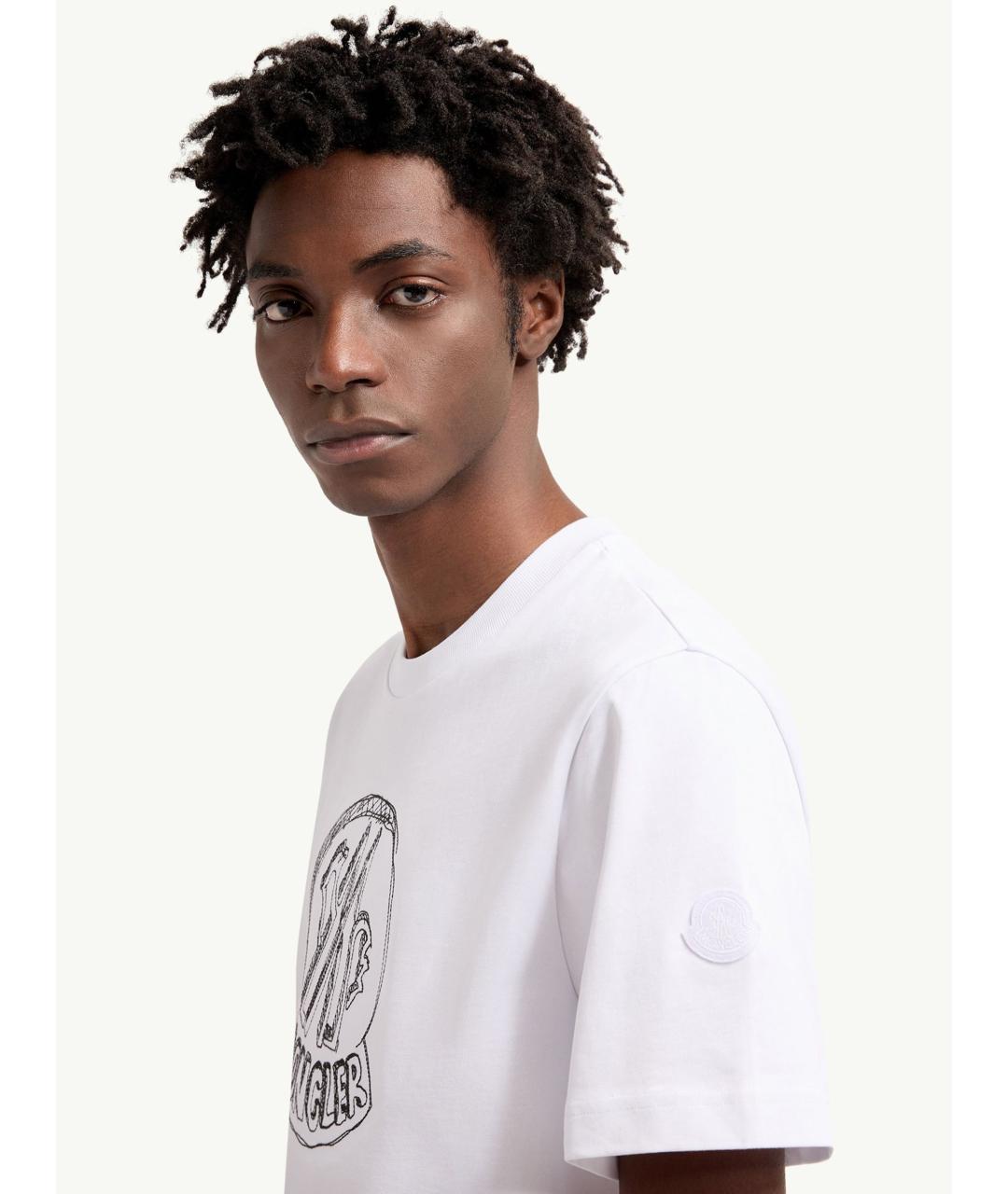 MONCLER Белая хлопковая футболка, фото 3