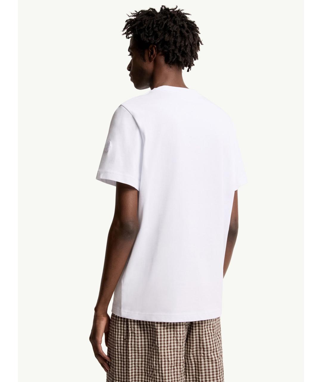 MONCLER Белая хлопковая футболка, фото 5