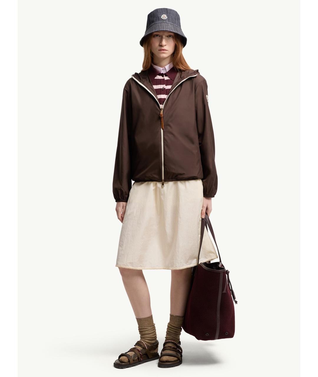 MONCLER Коричневая полиэстеровая куртка, фото 2