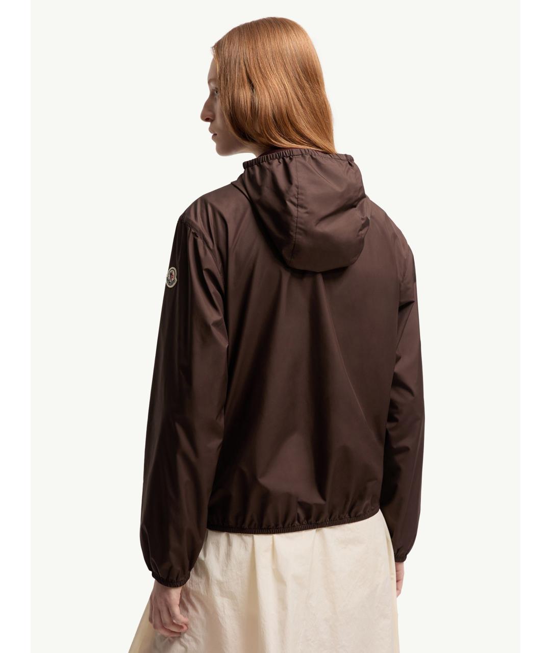 MONCLER Коричневая полиэстеровая куртка, фото 5