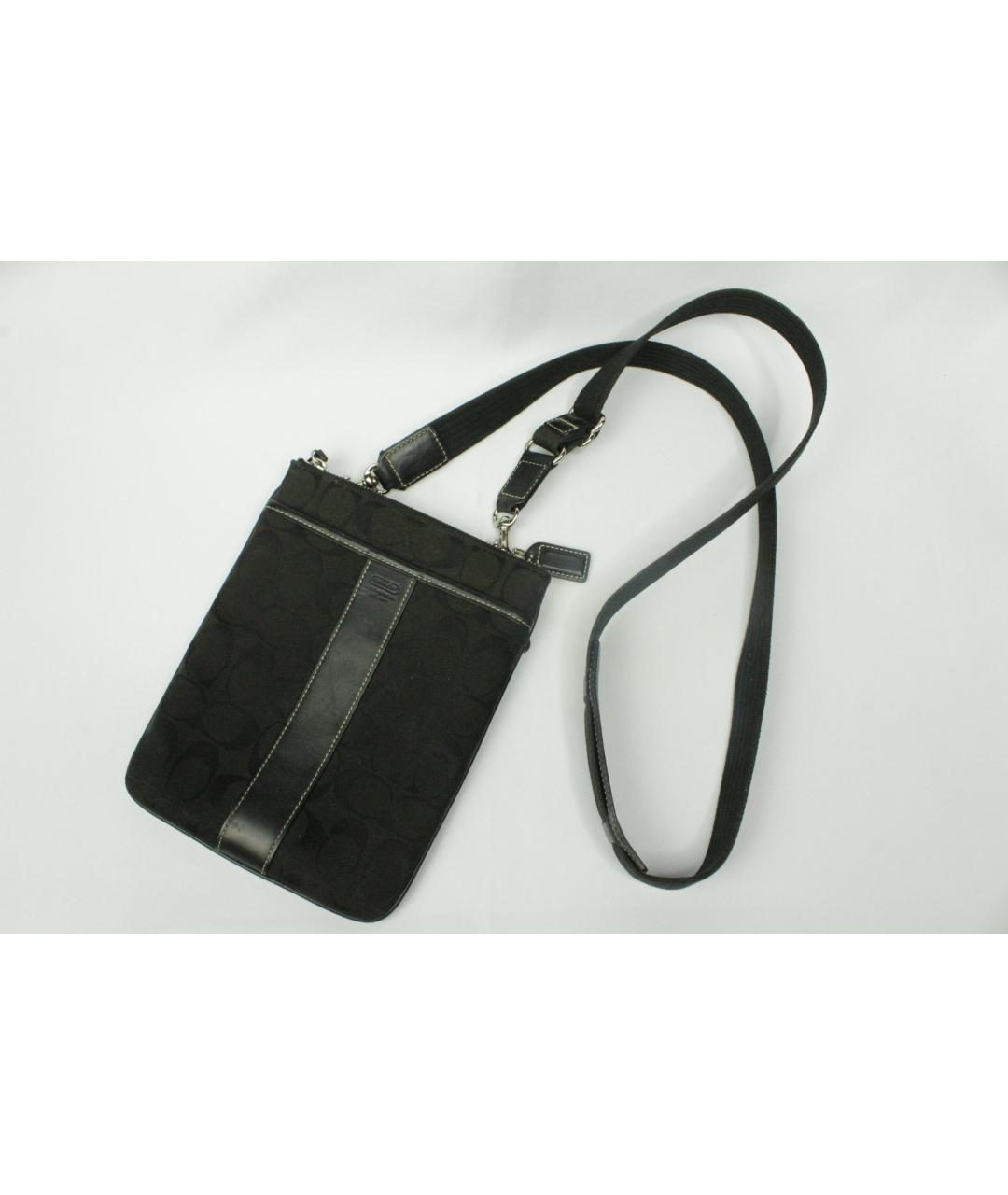 COACH Антрацитовая кожаная сумка на плечо, фото 9