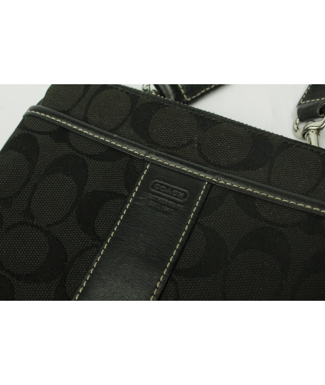 COACH Антрацитовая кожаная сумка на плечо, фото 5