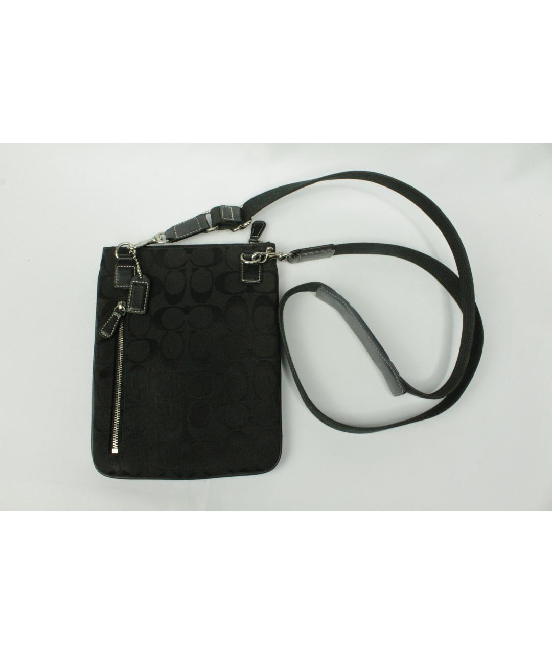 COACH Антрацитовая кожаная сумка на плечо, фото 3