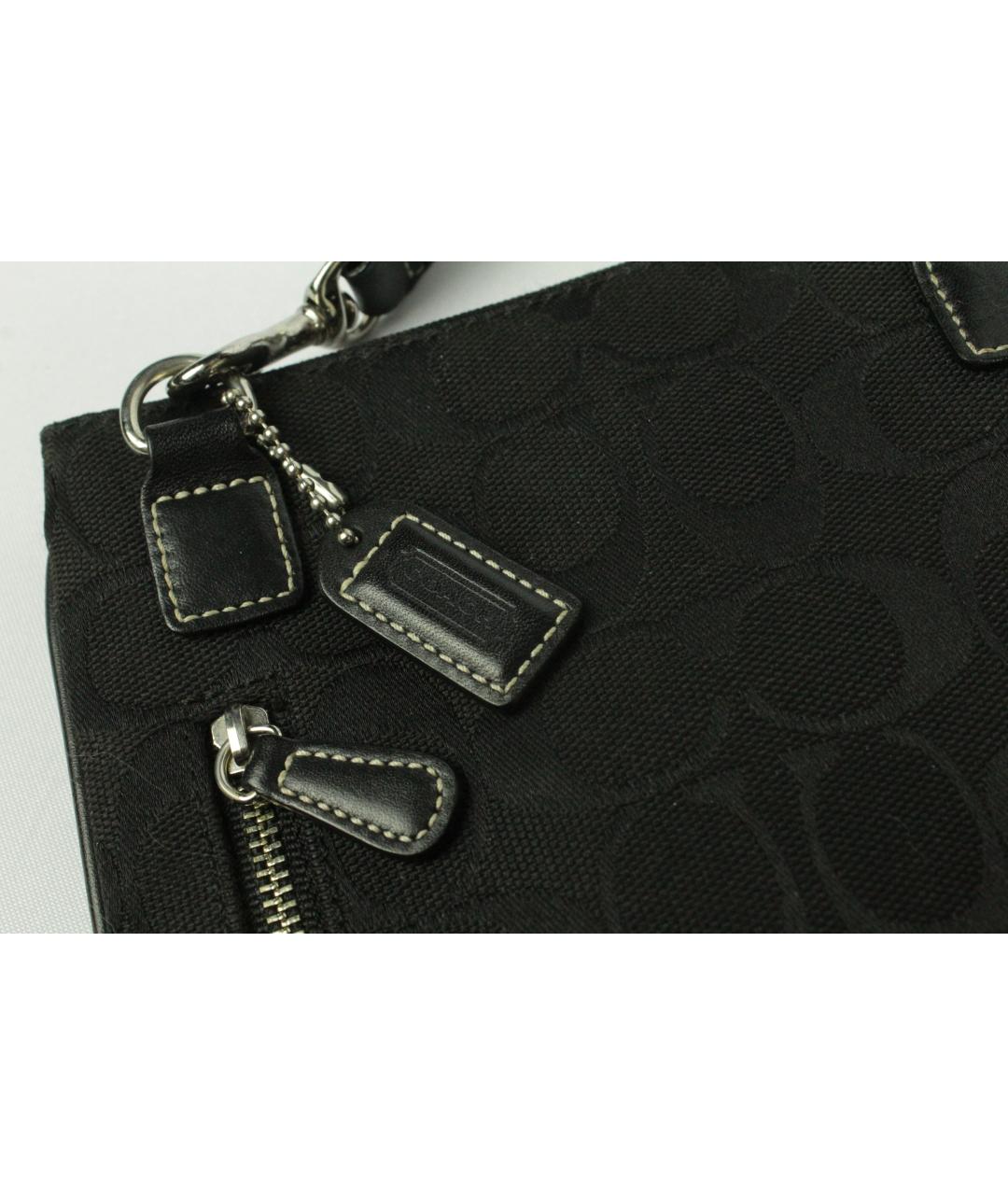 COACH Антрацитовая кожаная сумка на плечо, фото 6