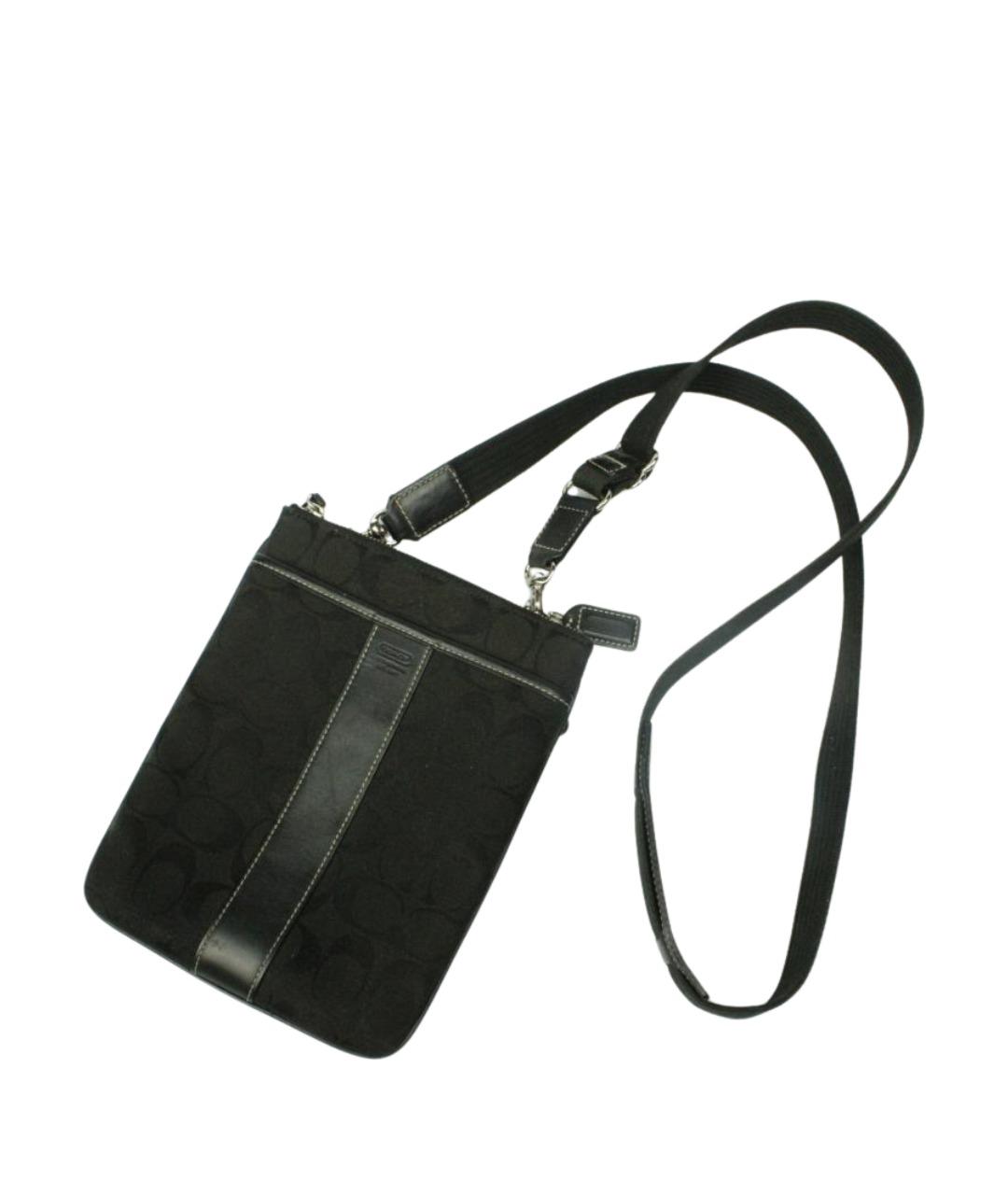 COACH Антрацитовая кожаная сумка на плечо, фото 1