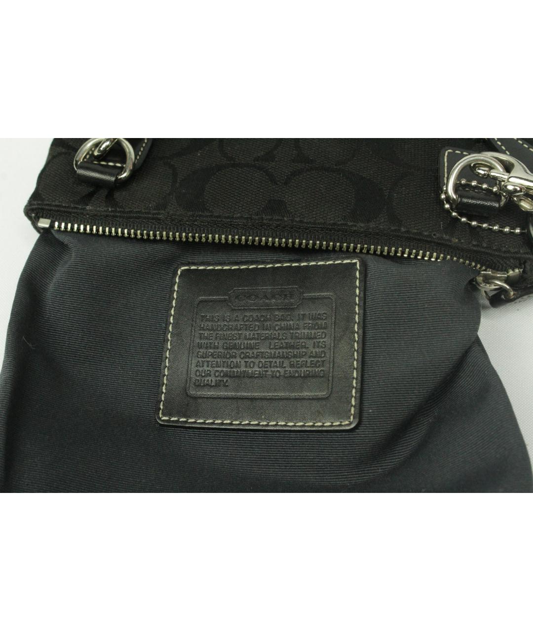 COACH Антрацитовая кожаная сумка на плечо, фото 4