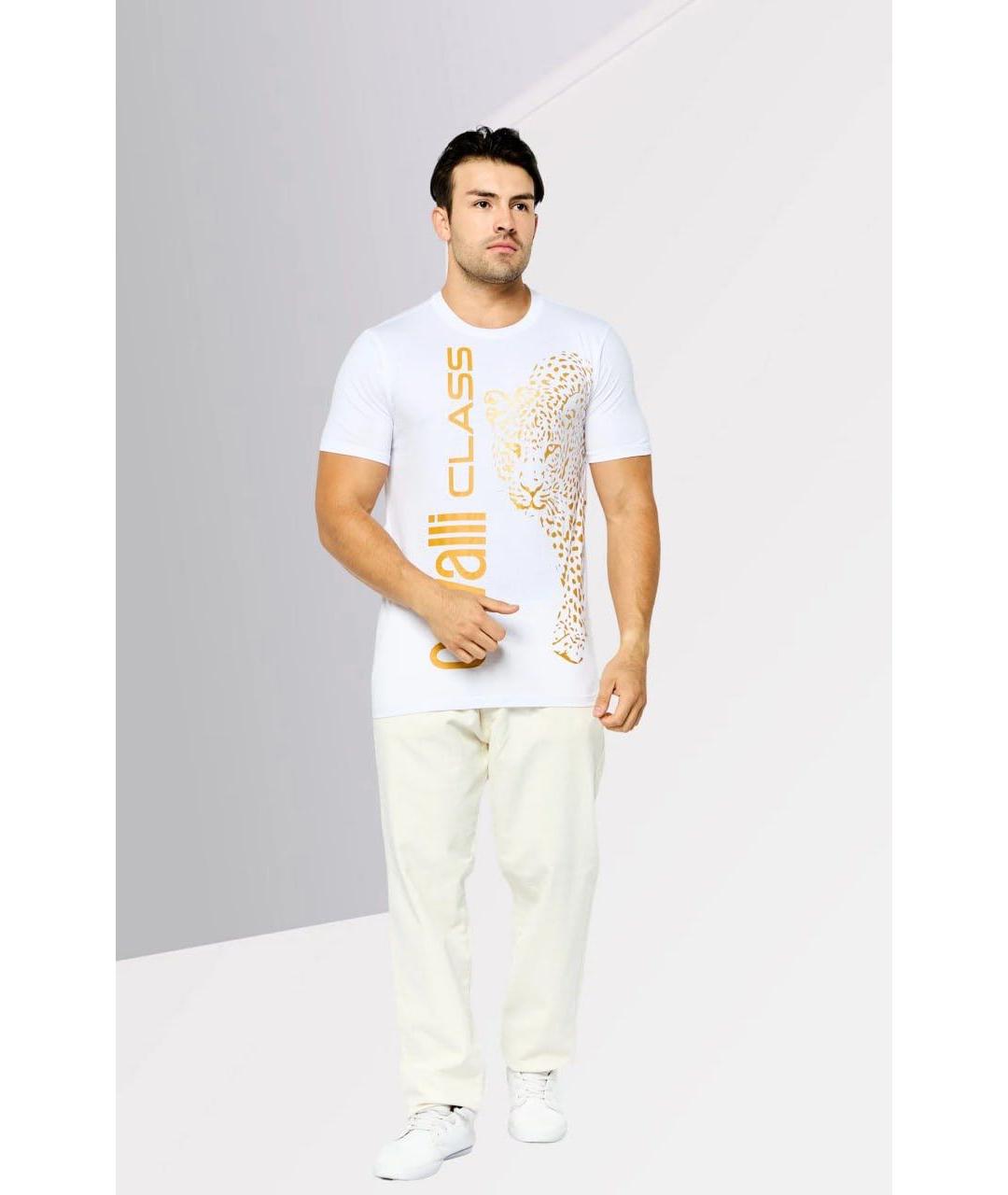 CAVALLI CLASS Белая хлопковая футболка, фото 8