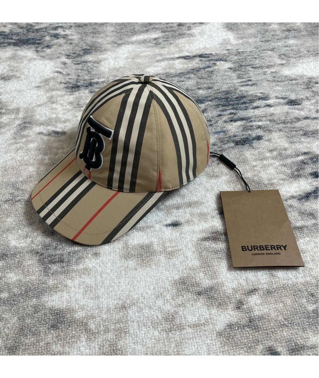 BURBERRY Бежевая хлопковая кепка/бейсболка, фото 4