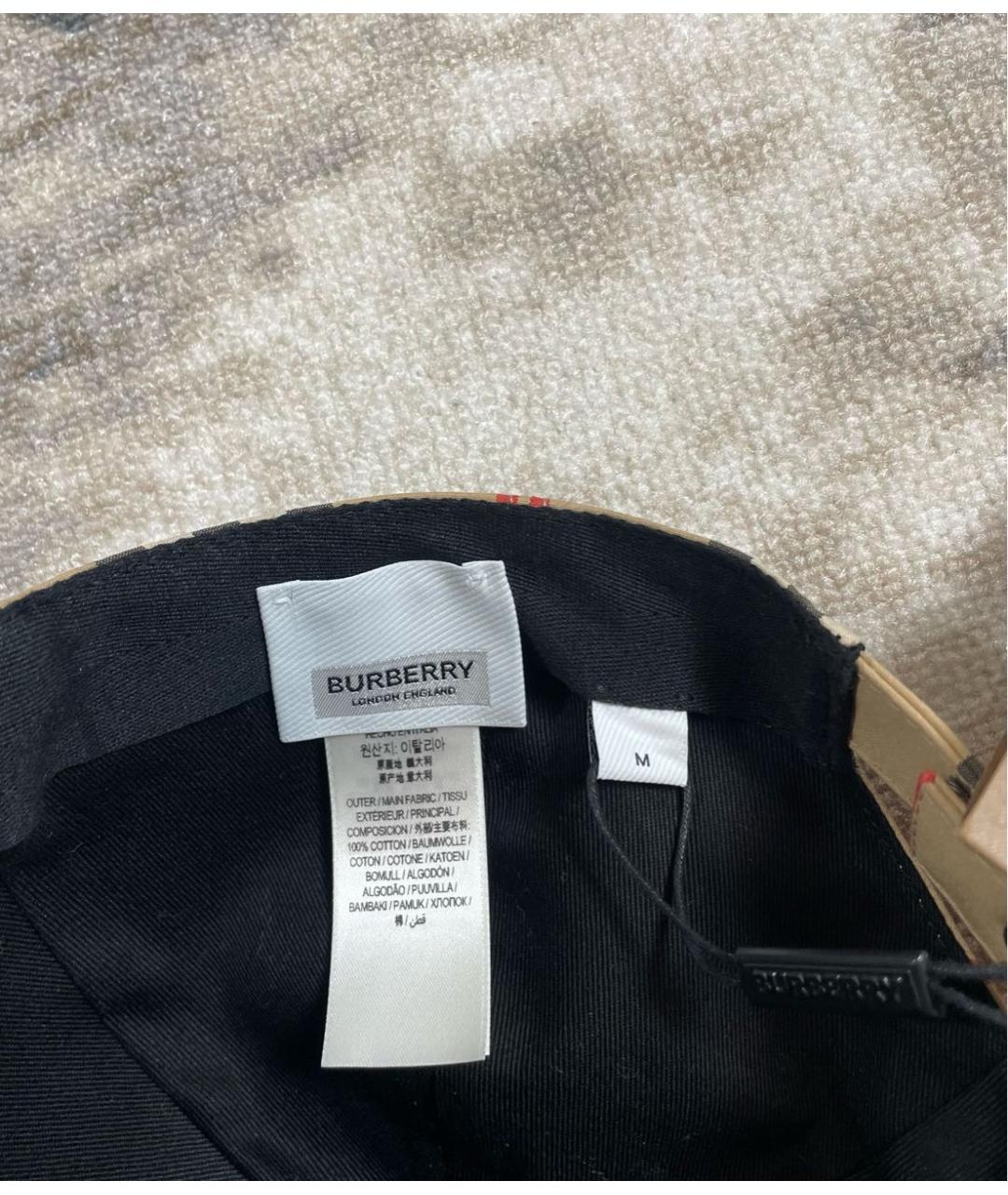 BURBERRY Бежевая хлопковая кепка/бейсболка, фото 3