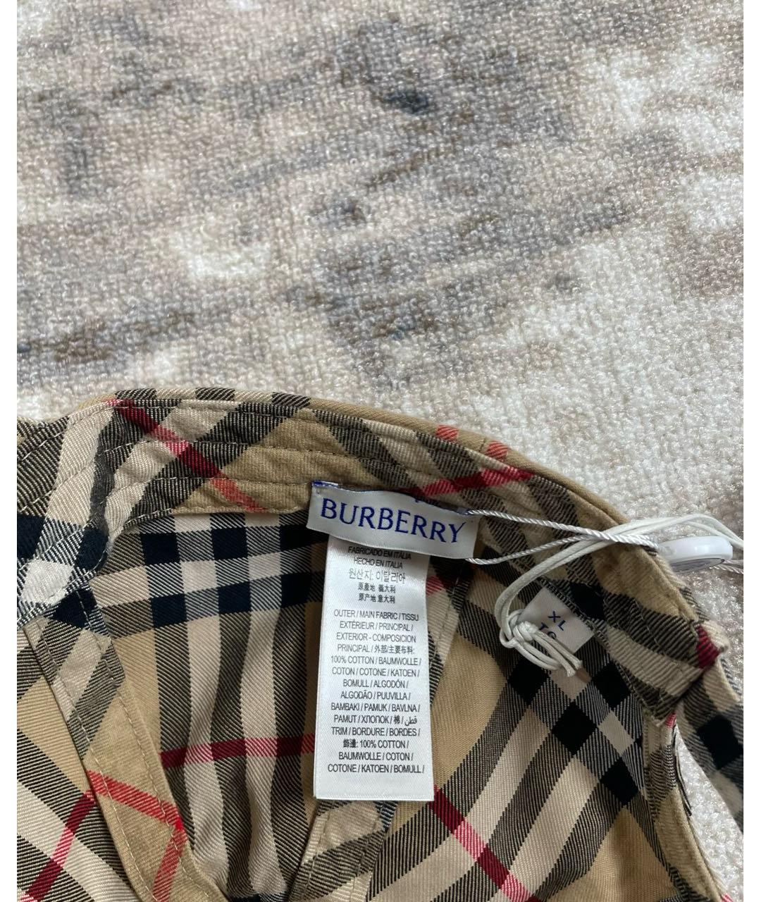 BURBERRY Бежевая хлопковая кепка/бейсболка, фото 3