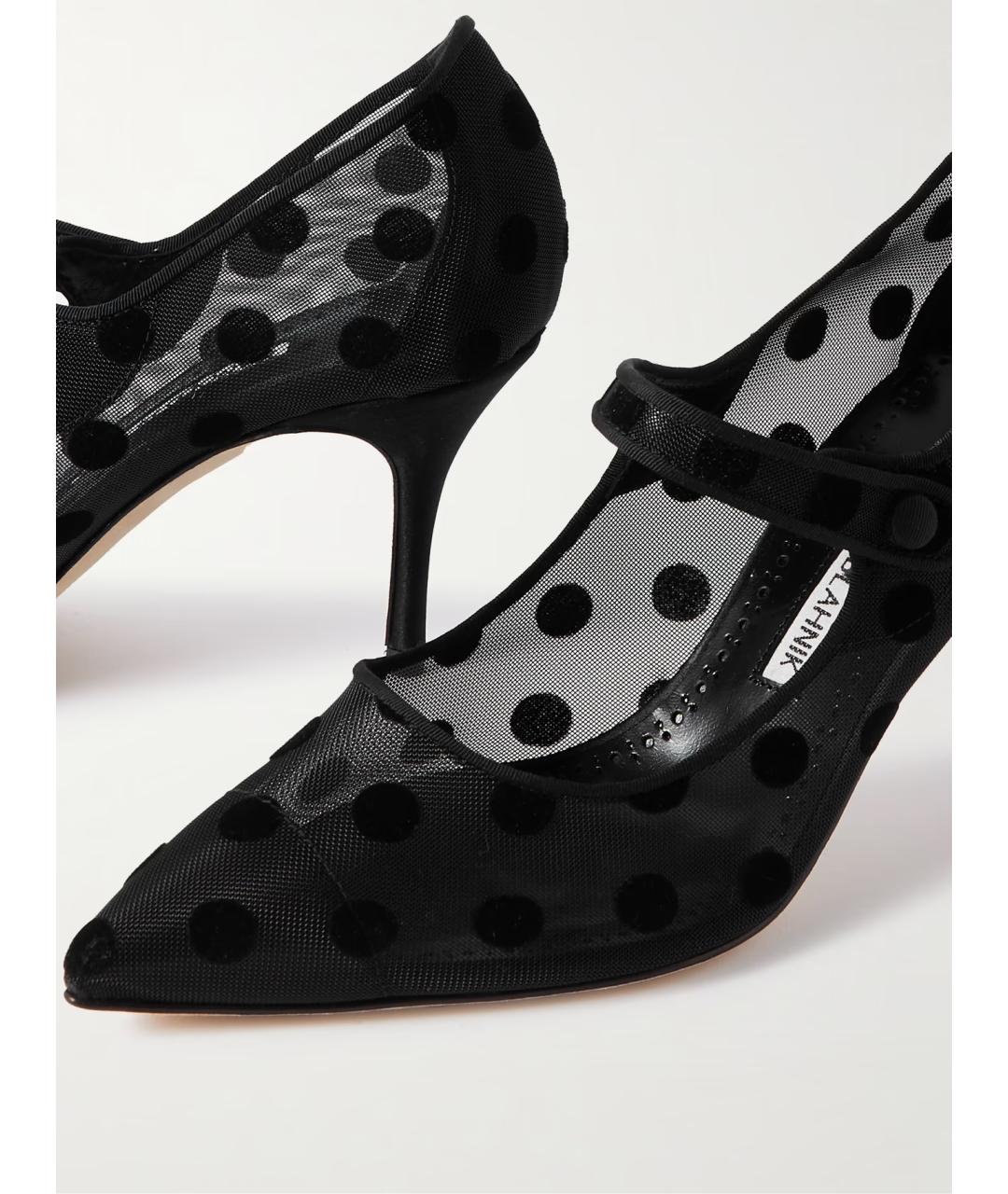 MANOLO BLAHNIK Черные текстильные туфли, фото 3