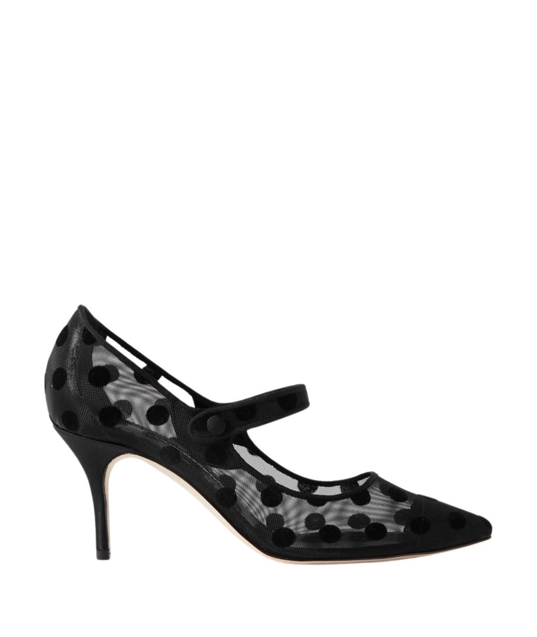 MANOLO BLAHNIK Черные текстильные туфли, фото 1