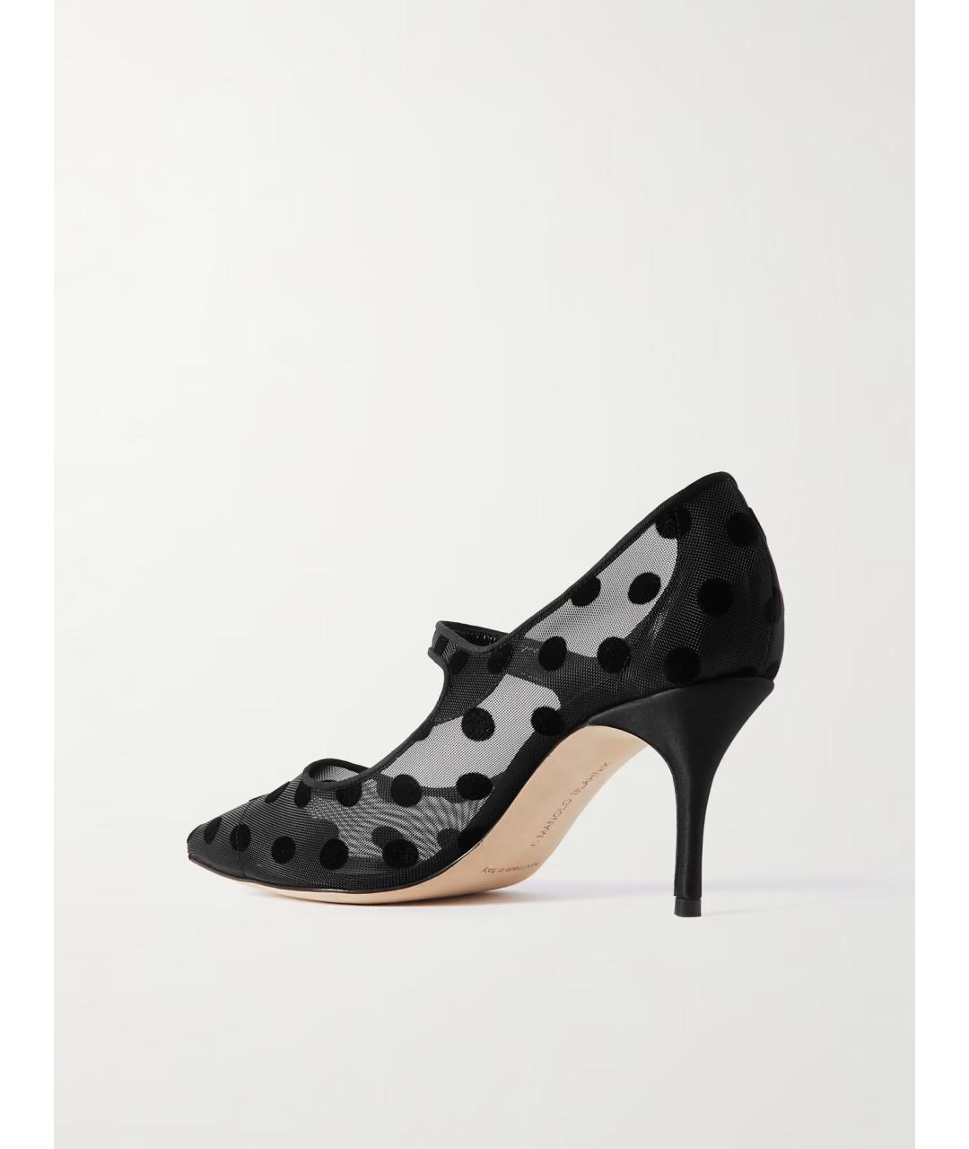 MANOLO BLAHNIK Черные текстильные туфли, фото 4