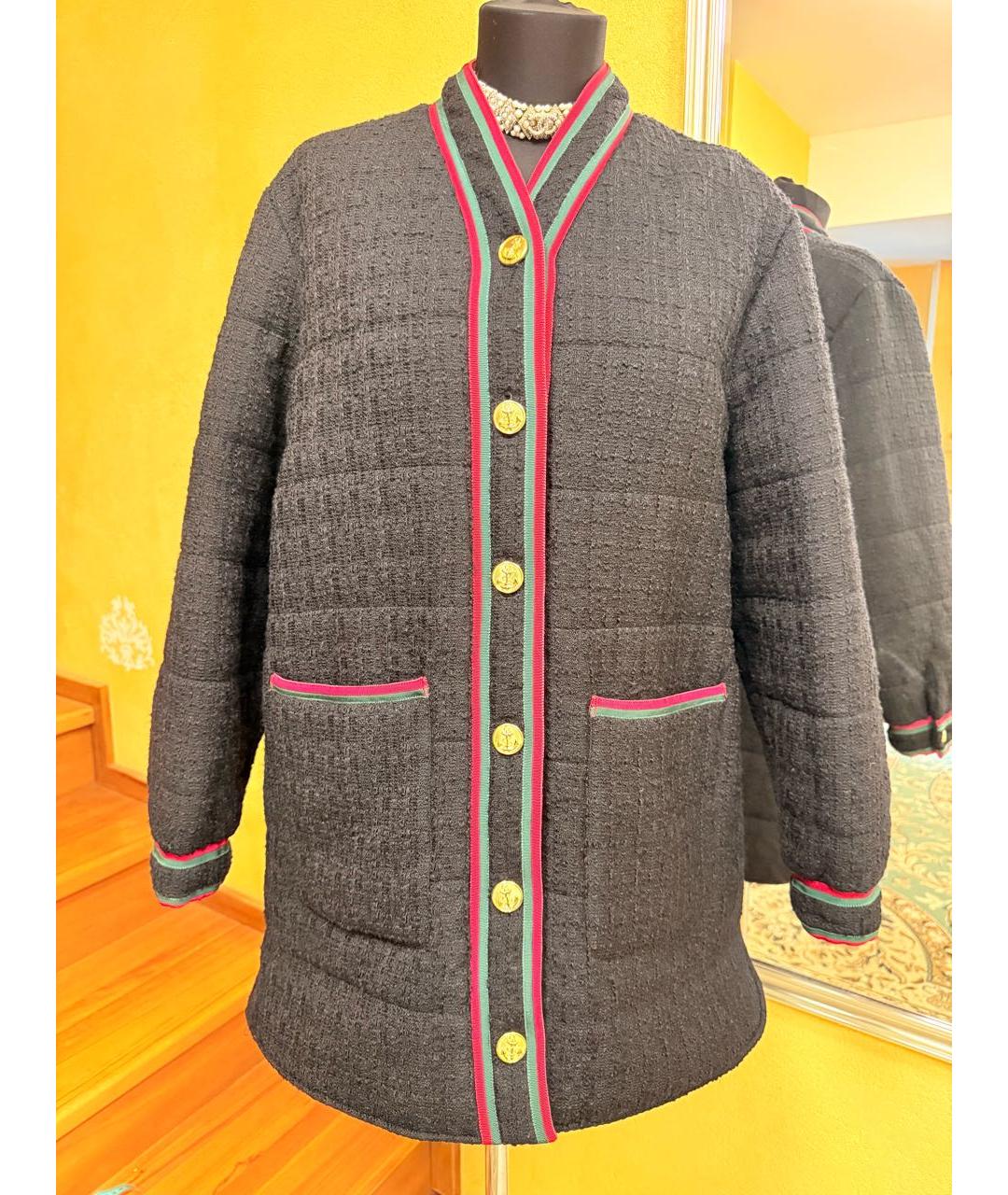 GUCCI Черное шерстяное пальто, фото 8