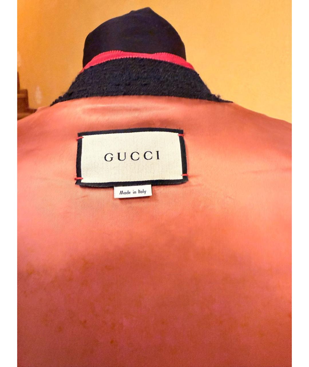 GUCCI Черное шерстяное пальто, фото 6