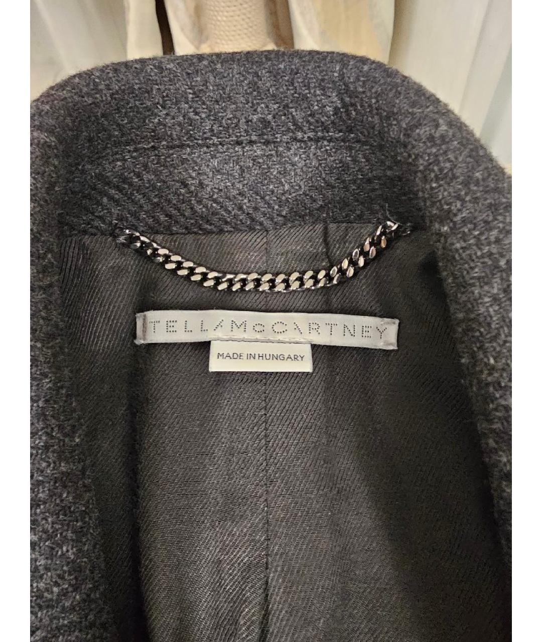 STELLA MCCARTNEY Антрацитовое шерстяное пальто, фото 4