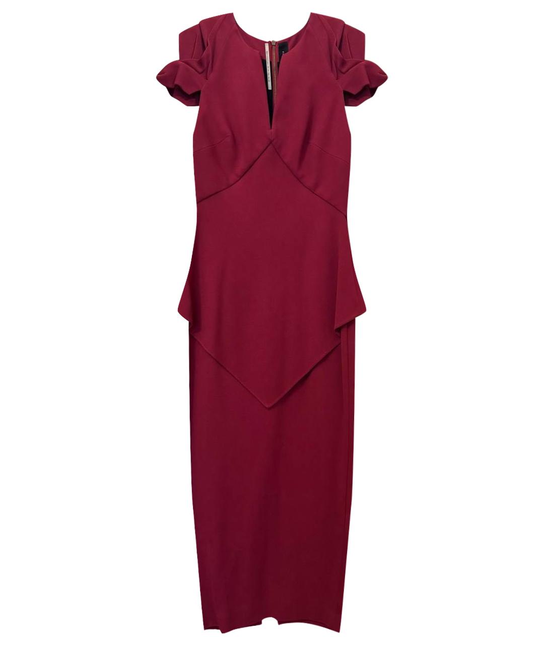 ROLAND MOURET Красное вискозное коктейльное платье, фото 1