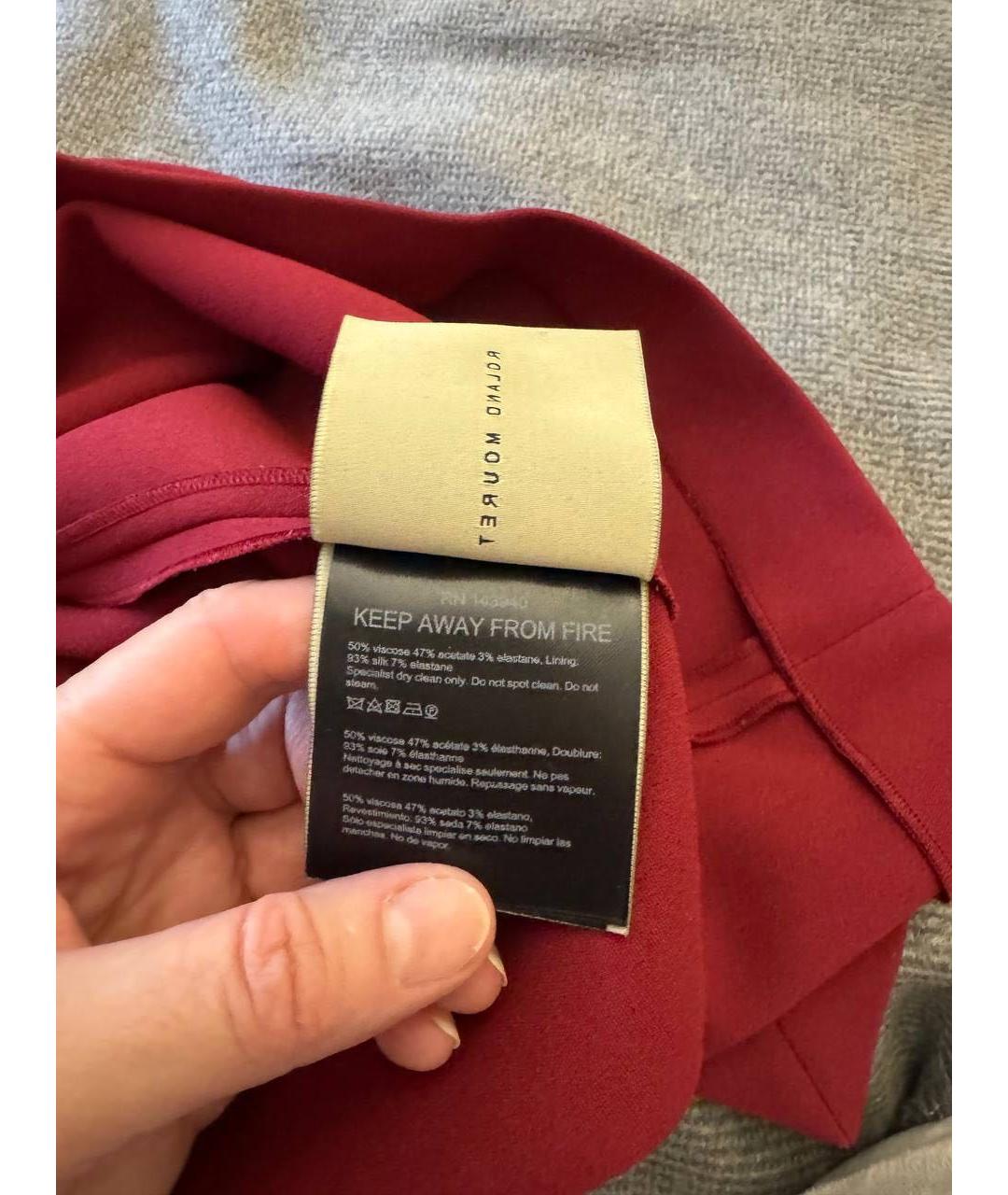 ROLAND MOURET Красное вискозное коктейльное платье, фото 5