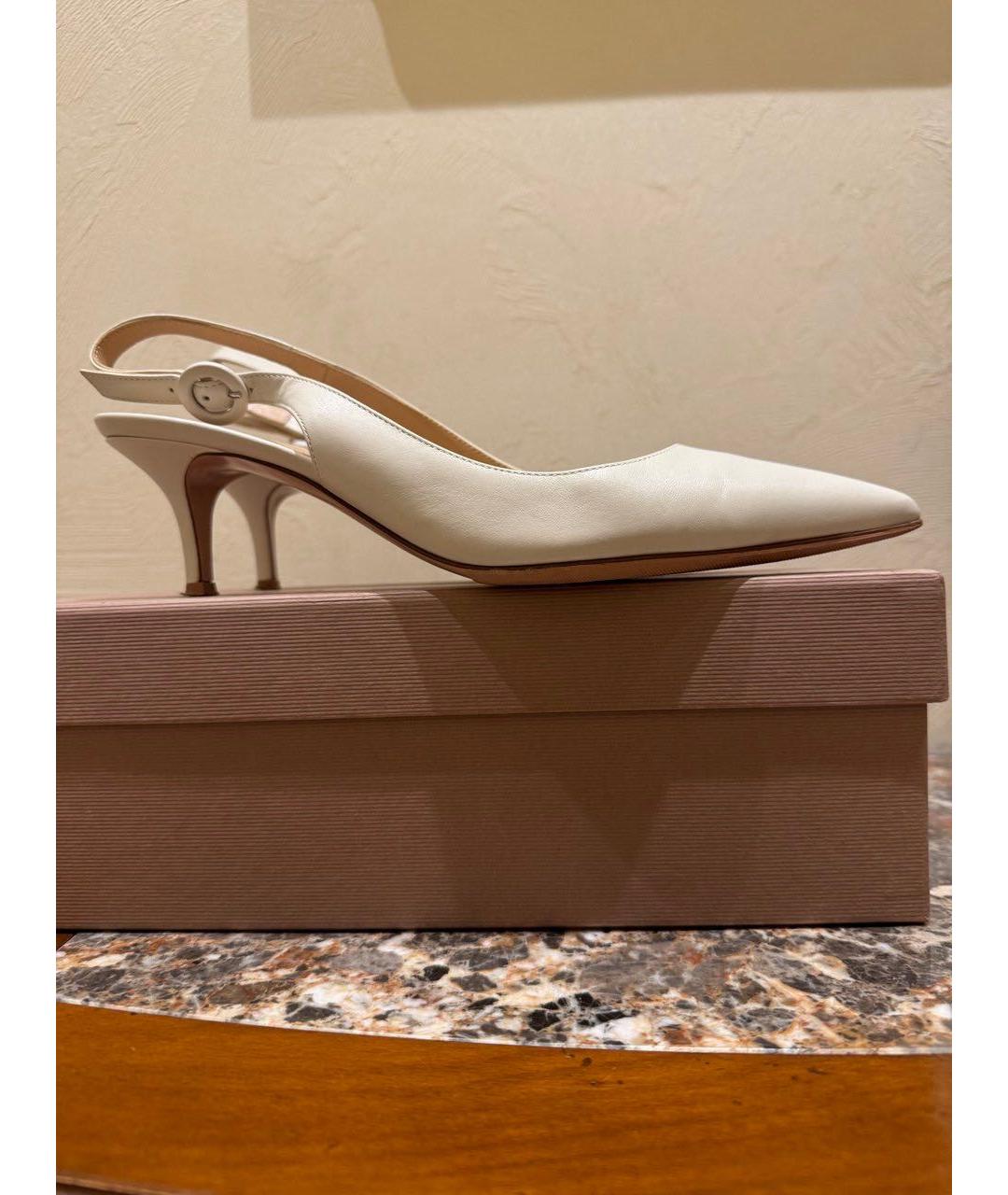 GIANVITO ROSSI Кожаные лодочки на низком каблуке, фото 9