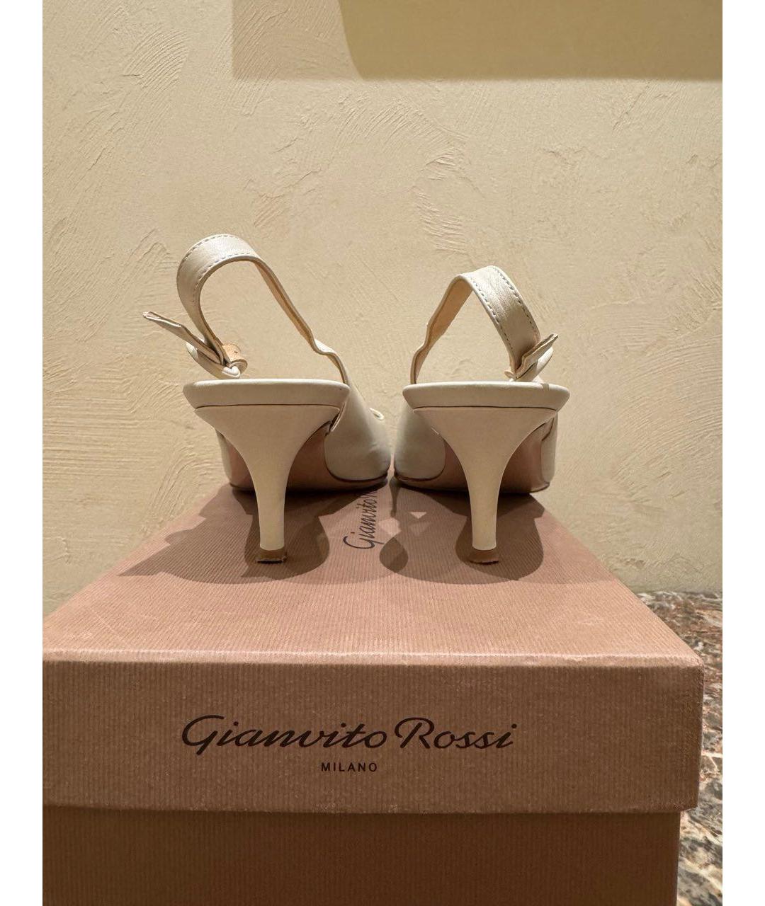 GIANVITO ROSSI Кожаные лодочки на низком каблуке, фото 4