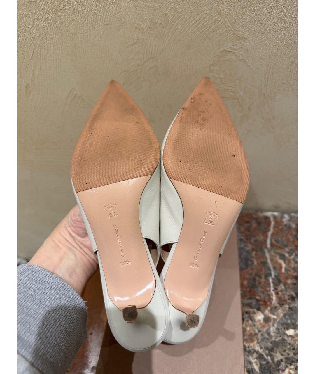 GIANVITO ROSSI Кожаные лодочки на низком каблуке, фото 3