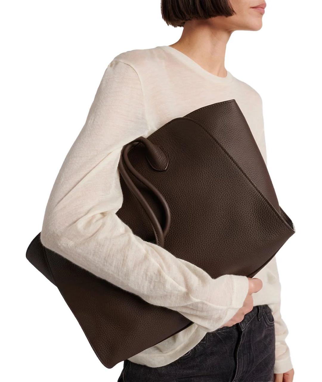 THE ROW Коричневая кожаная сумка тоут, фото 2