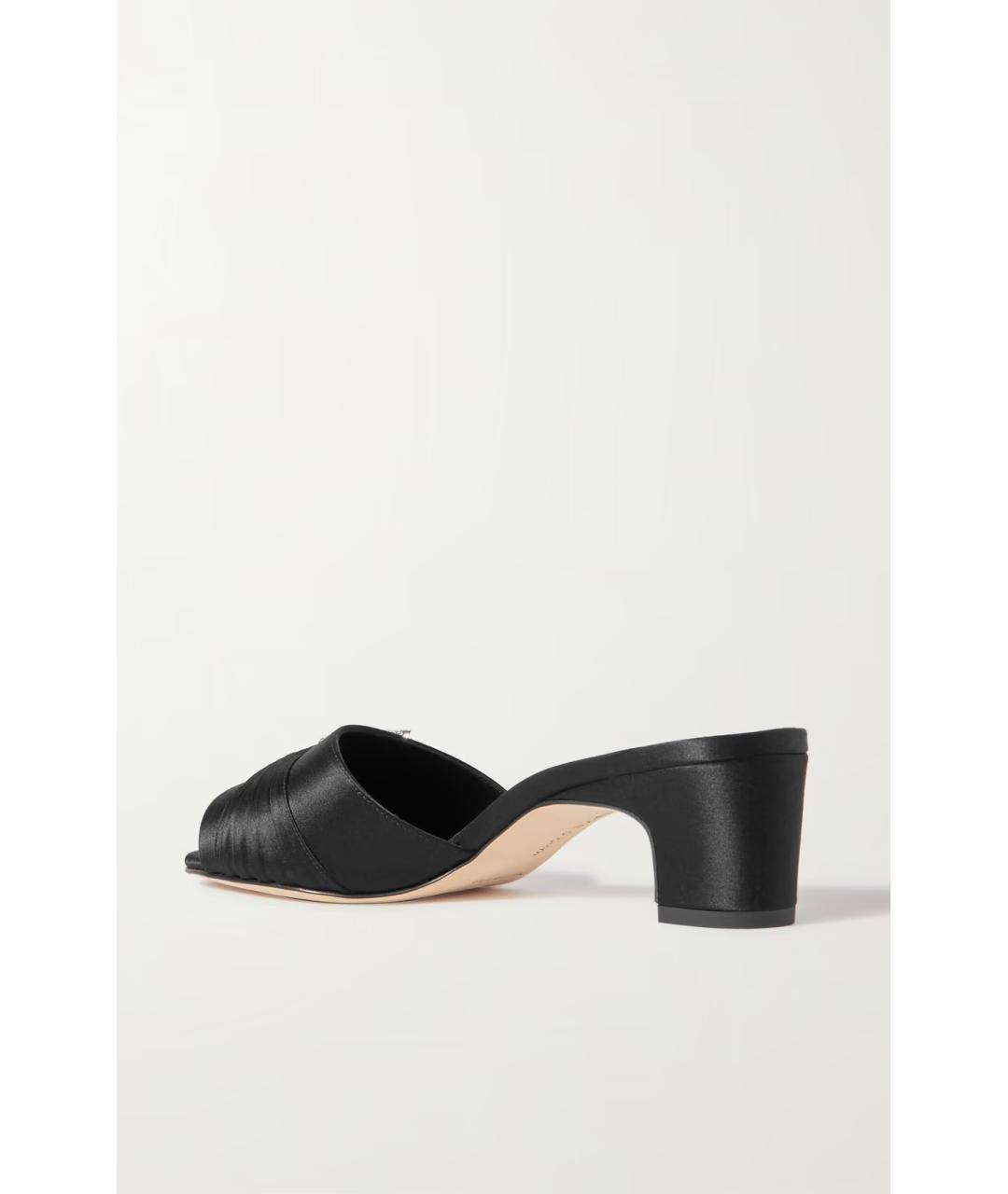 MANOLO BLAHNIK Черные текстильные мюли, фото 3