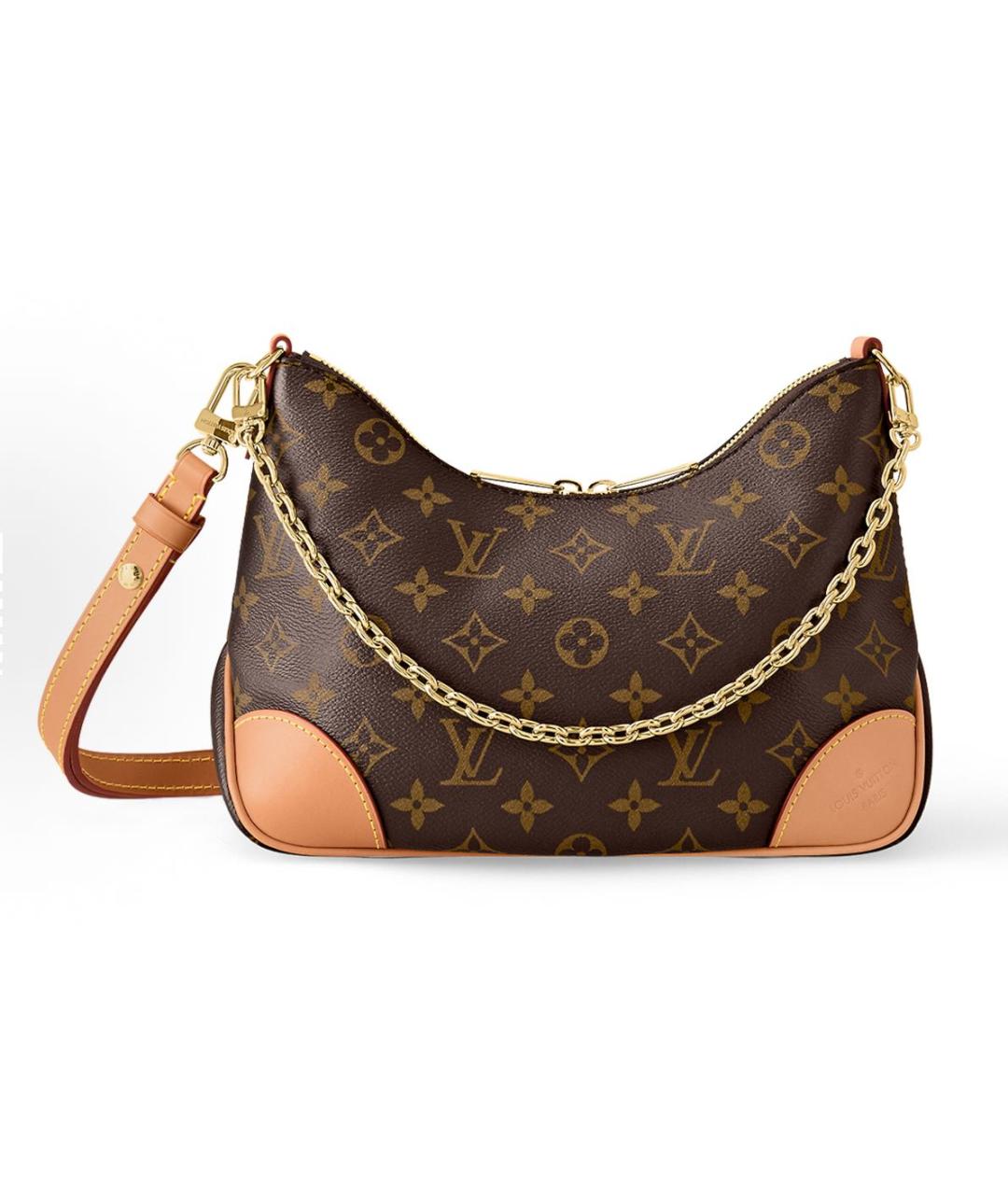 LOUIS VUITTON Коричневая кожаная сумка через плечо, фото 5