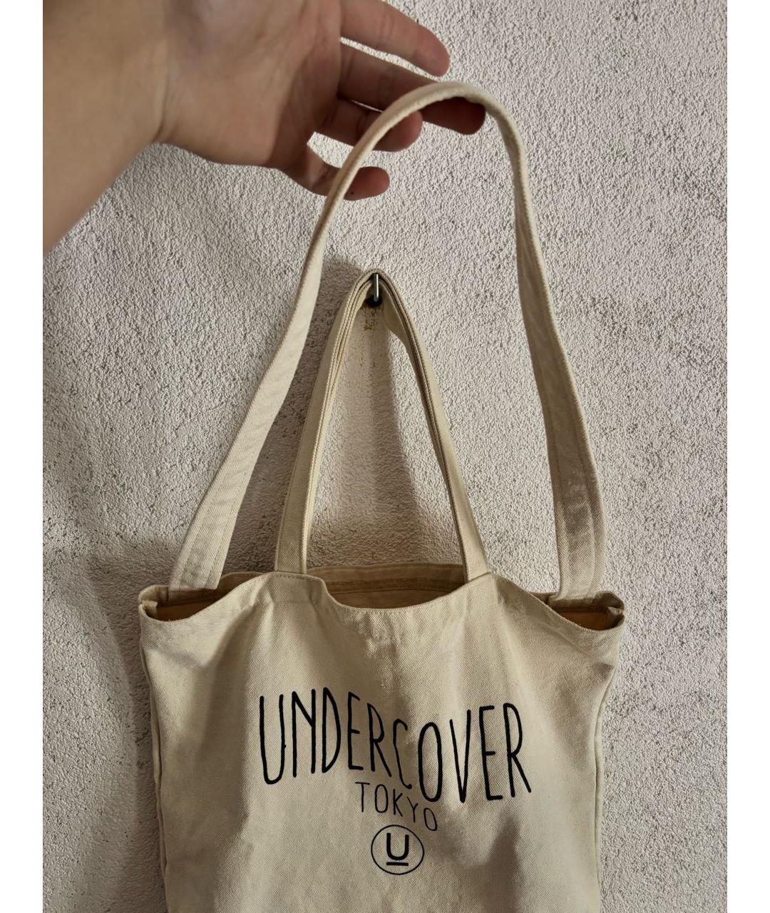 UNDERCOVER Бежевая хлопковая сумка тоут, фото 3
