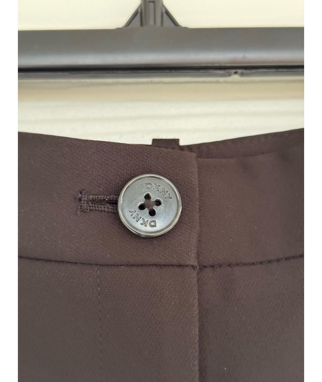 DKNY Черные полиэстеровые брюки широкие, фото 4