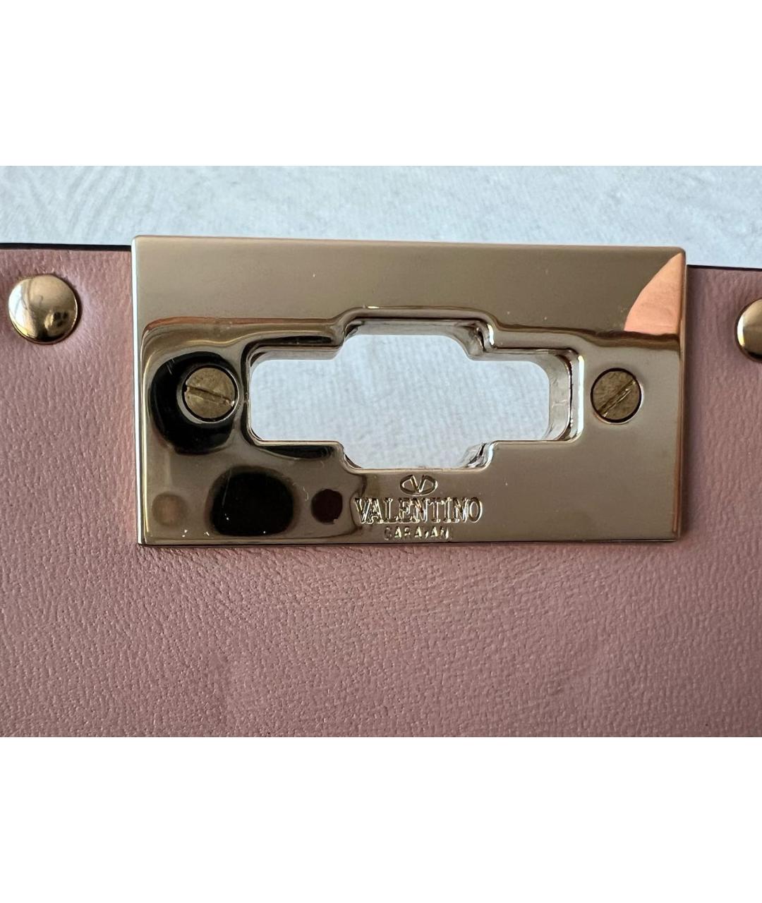 VALENTINO Розовая кожаная сумка через плечо, фото 7