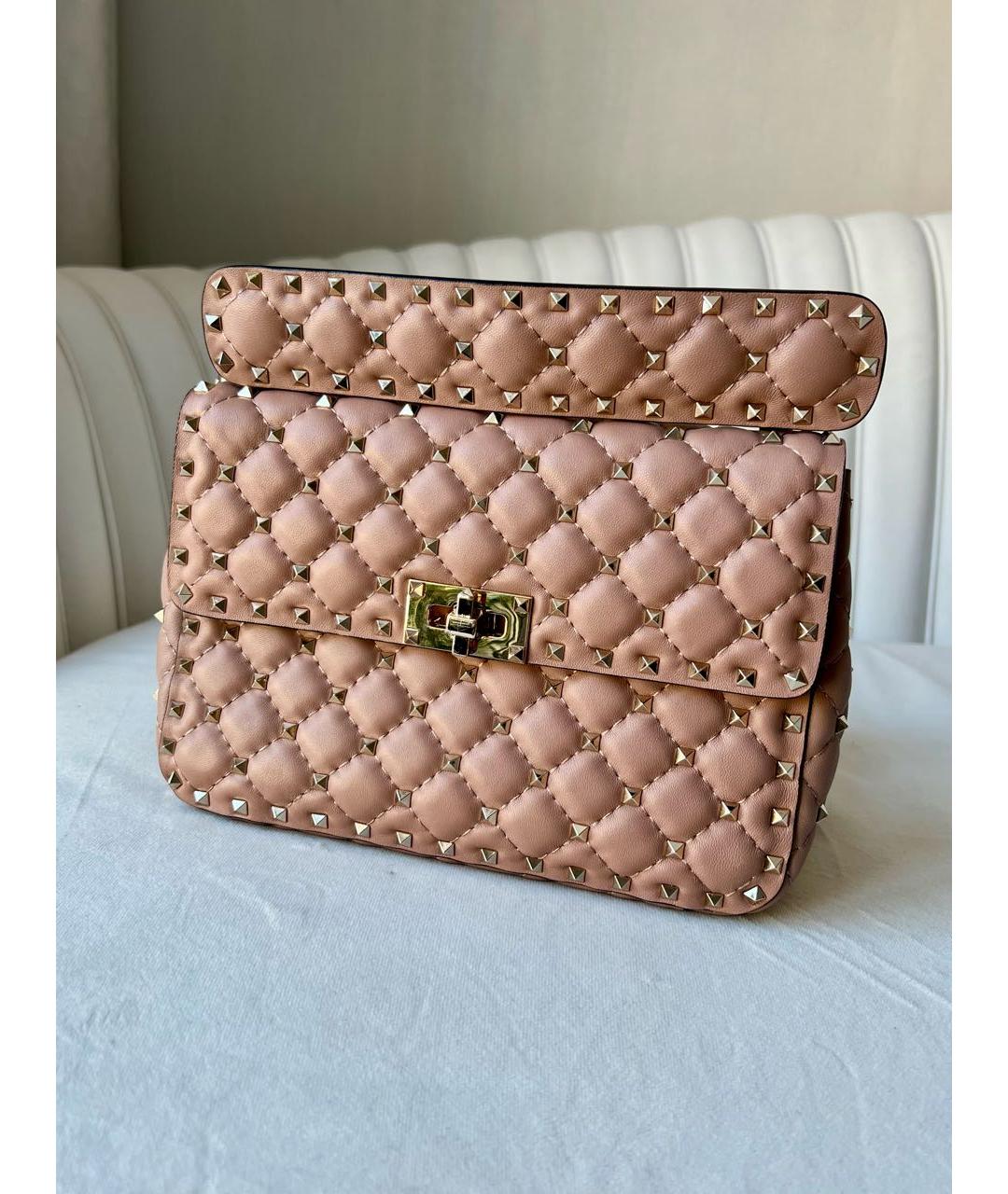 VALENTINO Розовая кожаная сумка через плечо, фото 2