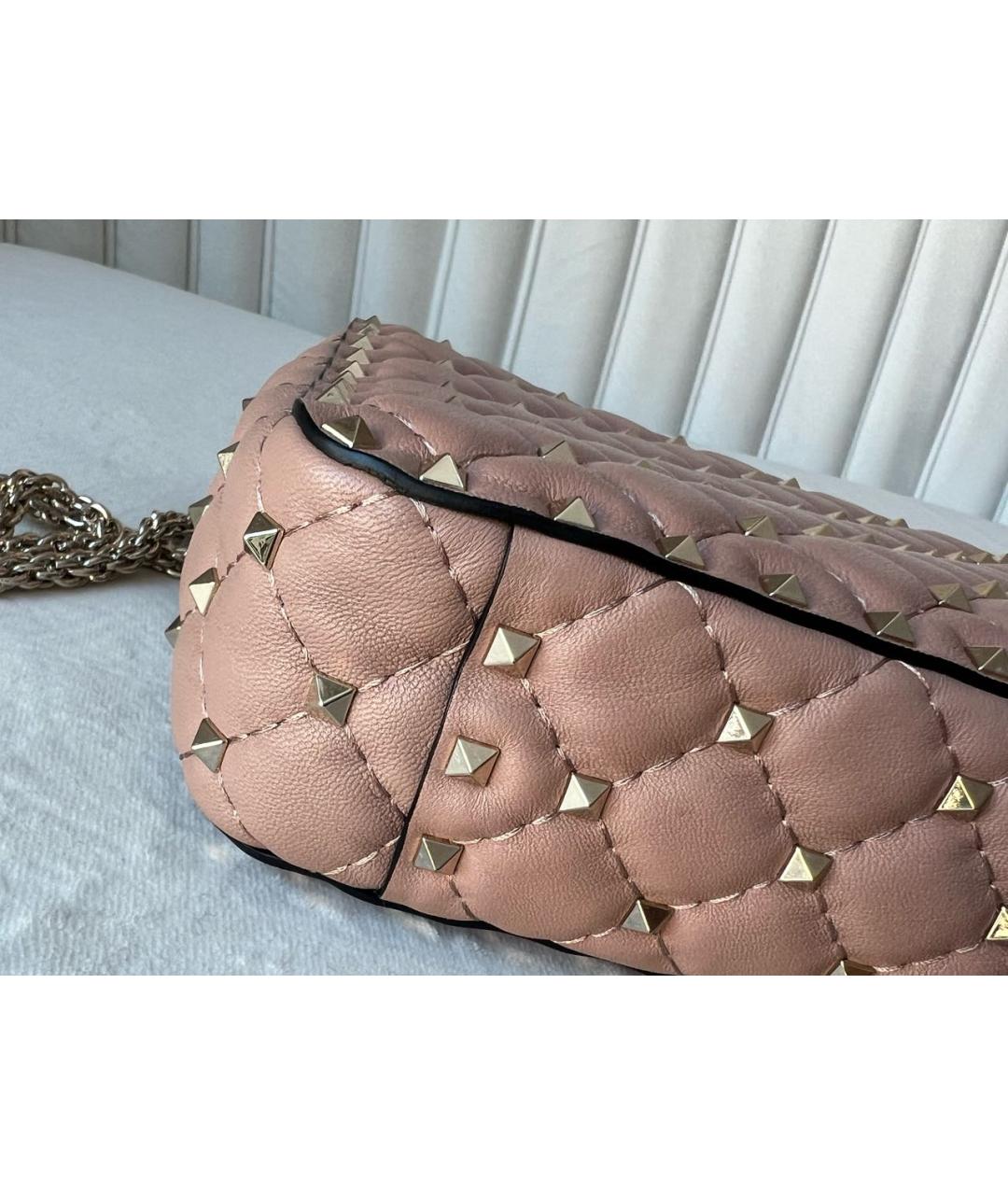 VALENTINO Розовая кожаная сумка через плечо, фото 6