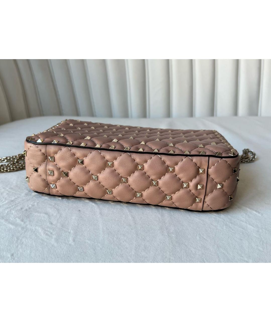 VALENTINO Розовая кожаная сумка через плечо, фото 4