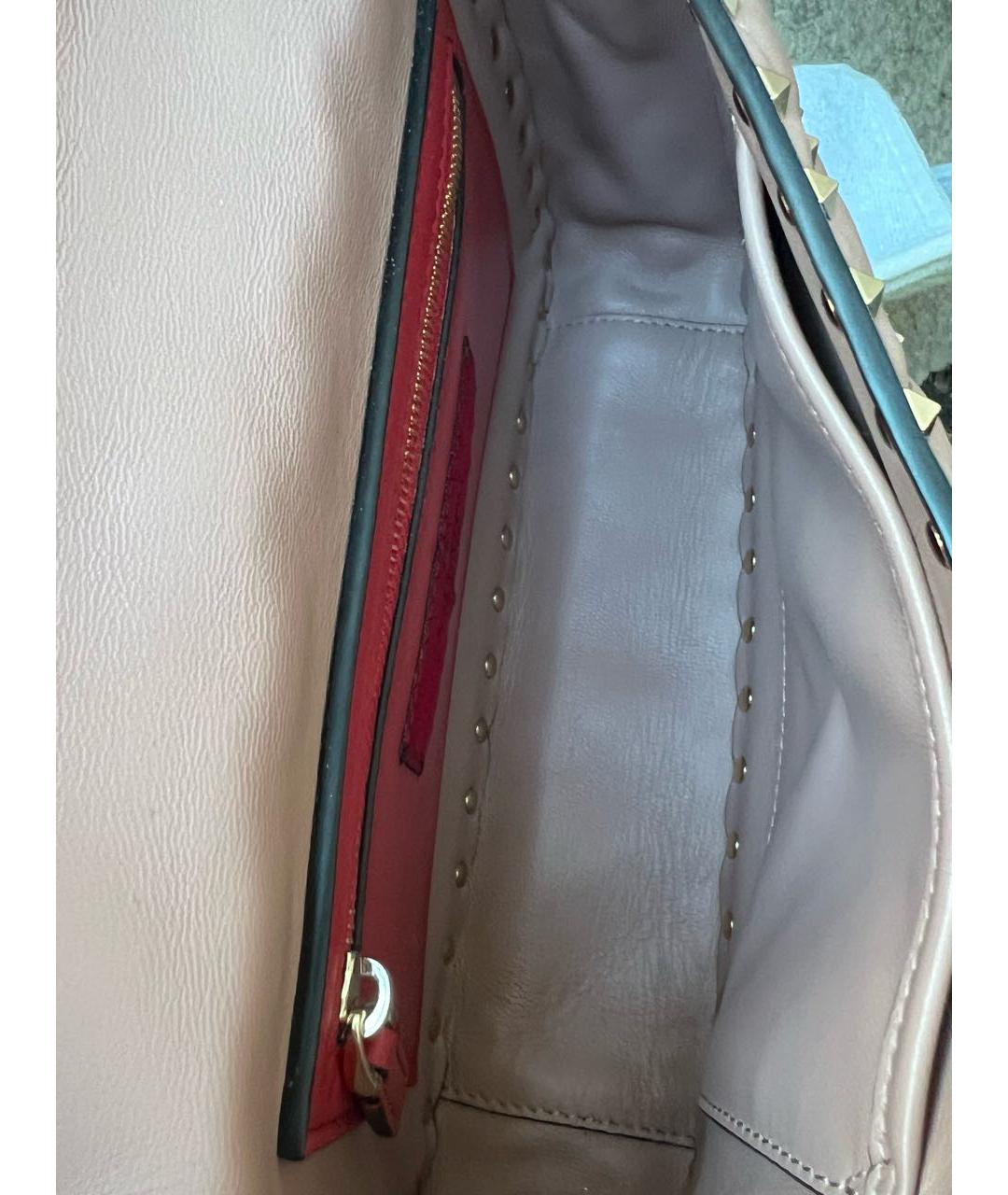 VALENTINO Розовая кожаная сумка через плечо, фото 5